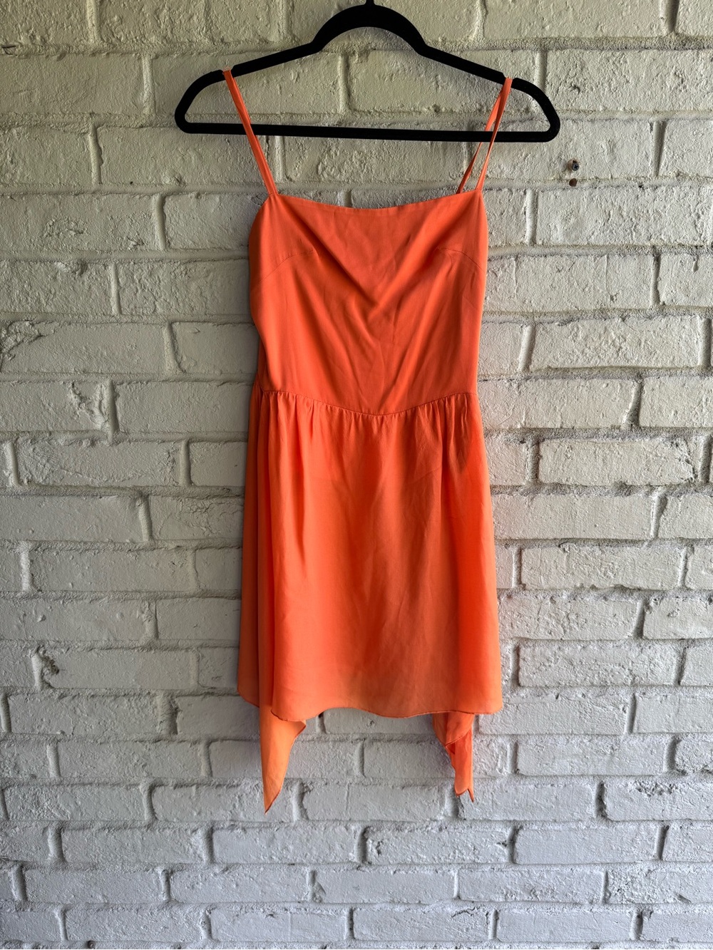 COLLETTE DINNIGAN AUSTRALIA Orange Spaghetti-Strap Sexy Silk Top NWOT SZ XS